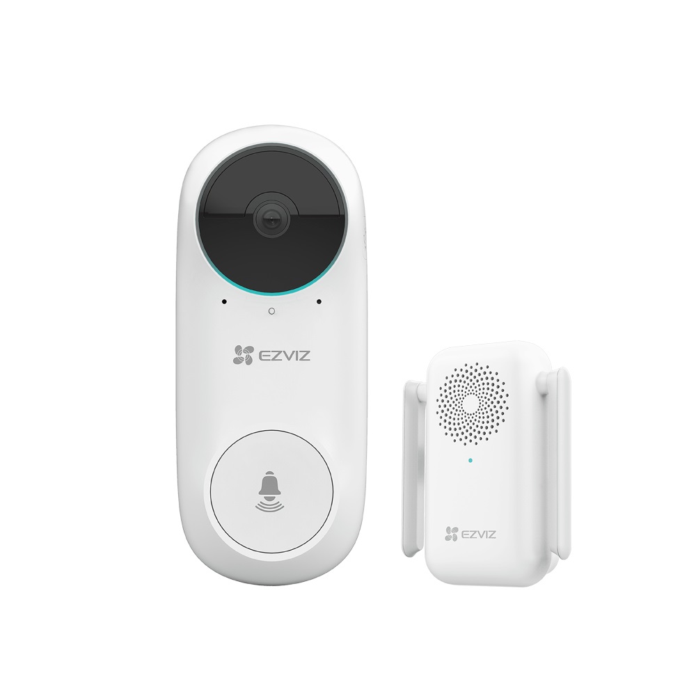 EZVIZ DB2C Videocampanello WiFi FHD Bianco con Audio Bidirezionale, Visione Notturna e Memoria Espandibile fino a 256GB