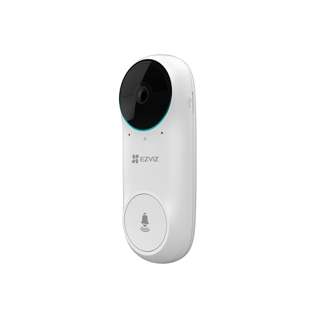 EZVIZ DB2C Videocampanello WiFi FHD Bianco con Audio Bidirezionale, Visione Notturna e Memoria Espandibile fino a 256GB