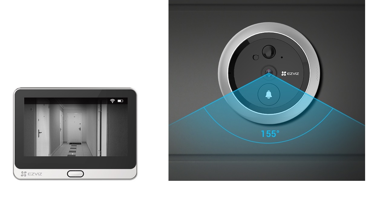 EZVIZ DP2C Spioncino Digitale WiFi 1080p con Videocitofono, Display 4.3
