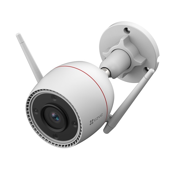 EZVIZ H3C 2K Telecamera di Sicurezza IP Esterno 2304 x 1296 Pixel con Visone Notturna a Colori, Active Defense, Rilevamento Movimento Avanzato, Integrazione Assistenti Vocali, Montaggio a Parete, Colore Bianco, Protezione IP67