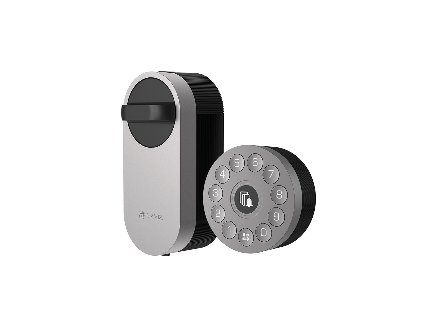 EZVIZ Serratura Intelligente DL01S Tastierino DL01CP - Accesso Senza Chiave, Controllo Smartphone, Chiusura Automatica, Grigio