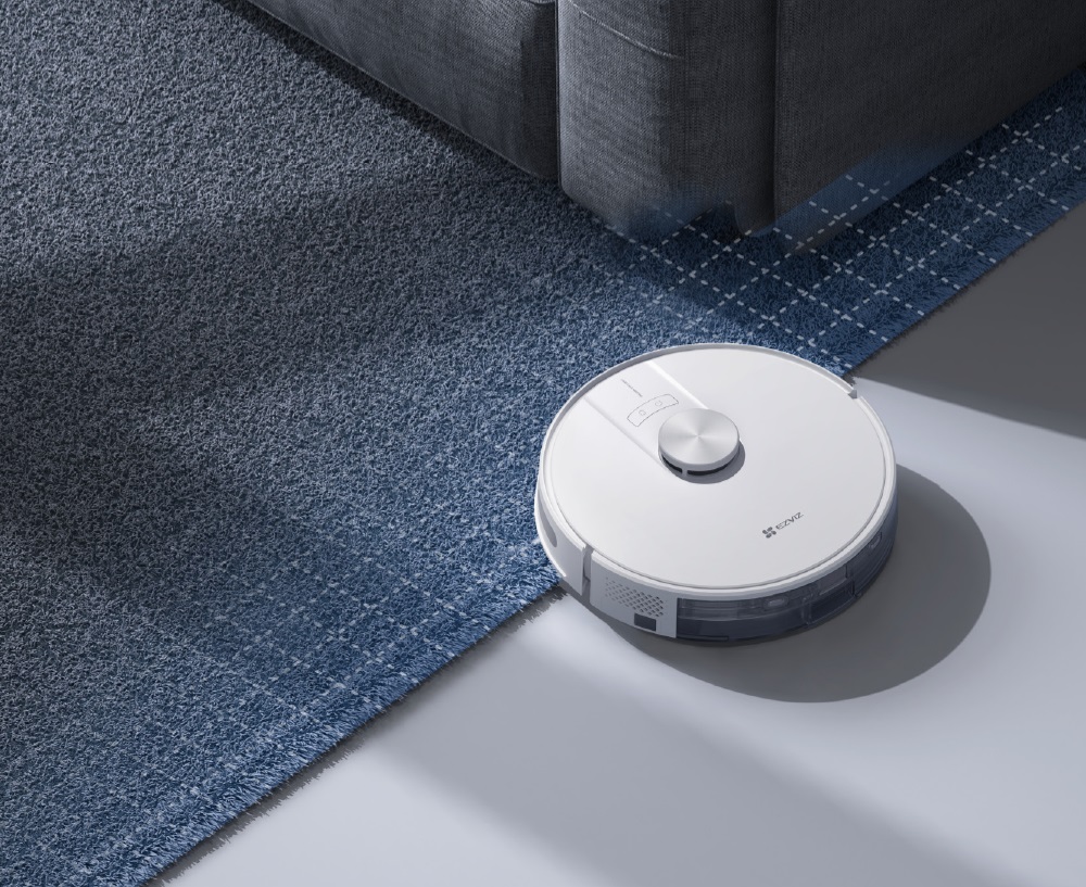 EZVIZ RE4 Robot Aspirapolvere Lavapavimenti 3 in 1, Potenza 4000 Pa, Navigazione Smart con App, Bianco