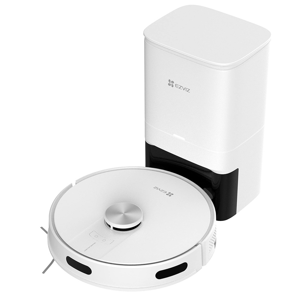 EZVIZ RE4 Plus Robot Aspirapolvere Lavapavimenti con Base Svuota Polvere, Navigazione LiDAR, Controllo App, 4000 Pa, Compatibile con Alexa e Google, Autonomia 240 Minuti