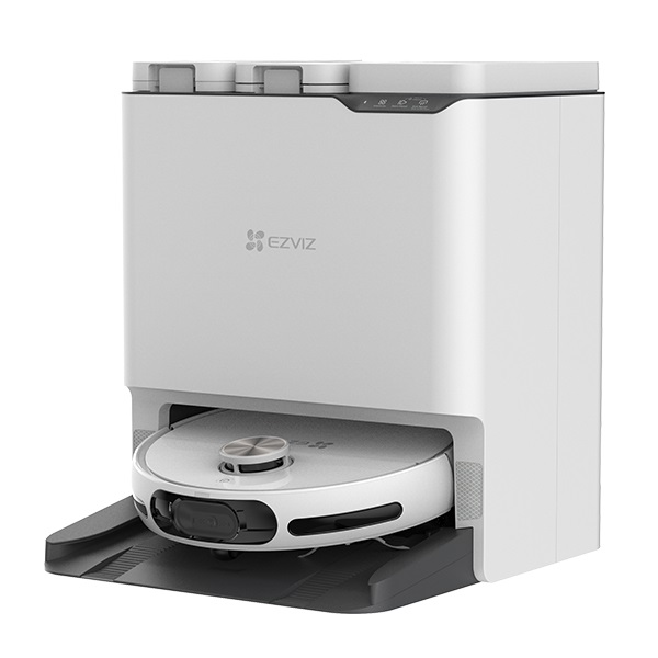 EZVIZ RS20 MAX Robot Aspirapolvere e Lavapavimenti con Base Intelligente, 13000 Pa, Autopulente, 220 min Autonomia, Bianco
