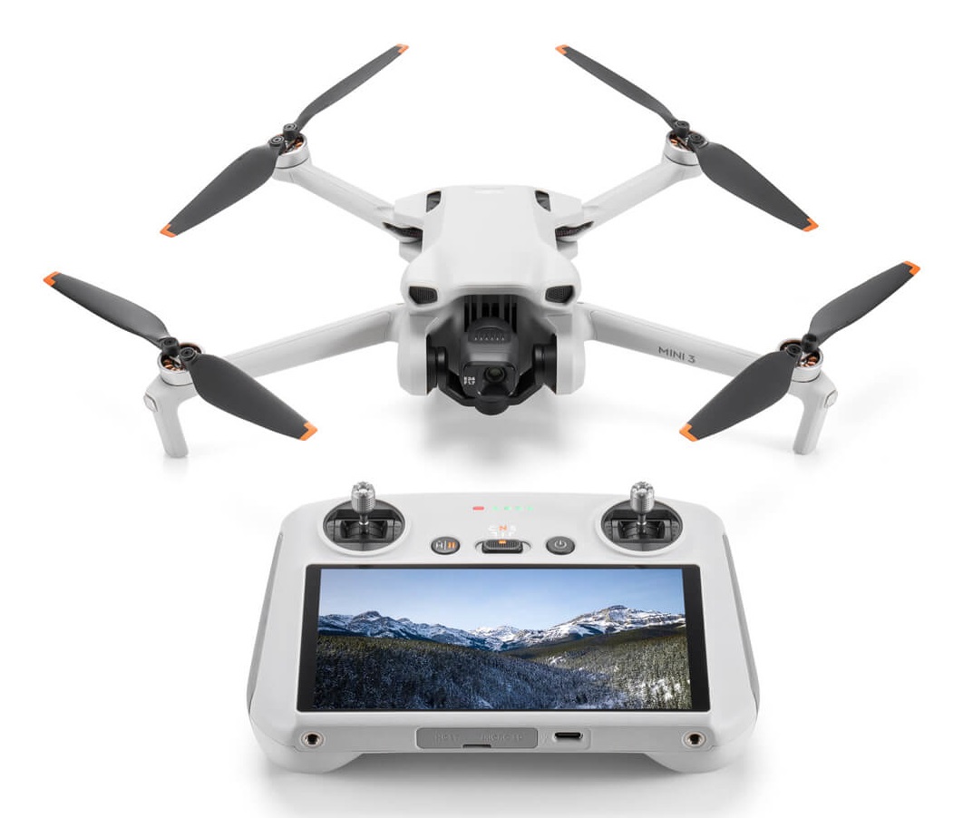 DJI Mini 3 (RC) - Drone Compatto con Fotocamera 12 MP, Video 4K HDR, Durata Batteria 2453 mAh, Peso 249 g