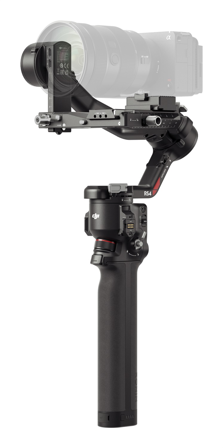 DJI RS 4 Stabilizzatore d'immagine Nero - Gimbal a 3 Assi per Fotocamere Mirrorless e DSLR, Riprese Verticali Native 2ª Generazione, Joystick a 2 Modalità, Bracci in Teflon