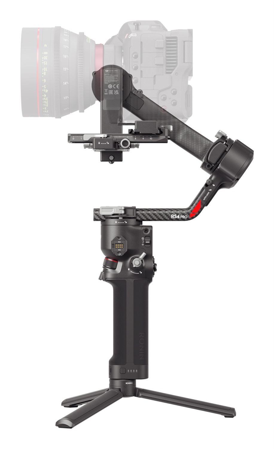 DJI RS 4 Pro Combo Stabilizzatore d'immagine Professionale a 3 Assi per Fotocamere Cinematografiche e DSLR - Nero