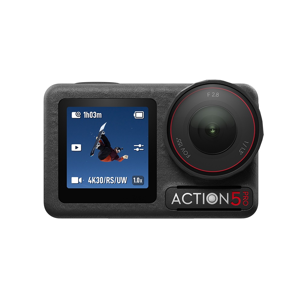 DJI Osmo Action 5 Pro - Action Cam 4K Ultra HD con Sensore 1/1.3, Stabilizzazione RockSteady, Doppio Touchscreen OLED, Impermeabile e 47 GB di Memoria