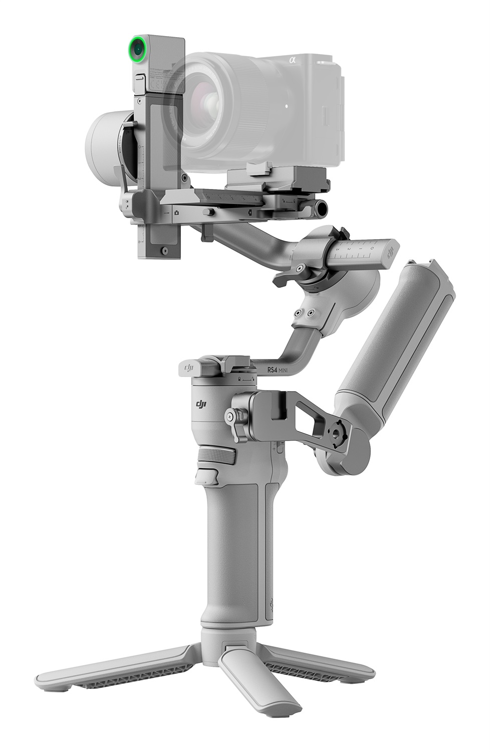 DJI RS 4 Mini Combo - Stabilizzatore Gimbal Leggero e Compatto per Fotocamere con Blocco Automatico degli Assi e Carico Fino a 2 kg