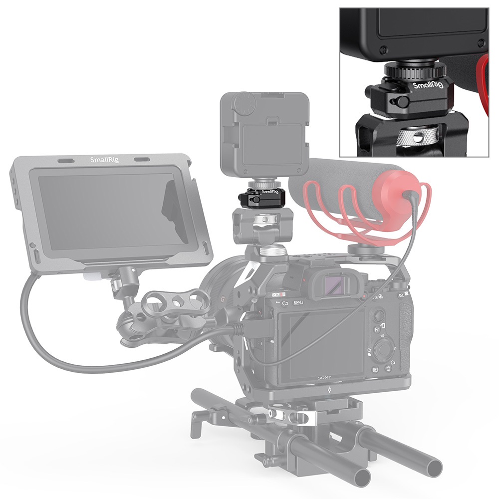 SmallRig 2797 Attacco a Slitta Fredda Multifunzionale con Sgancio di Sicurezza e Filettatura da 1/4''