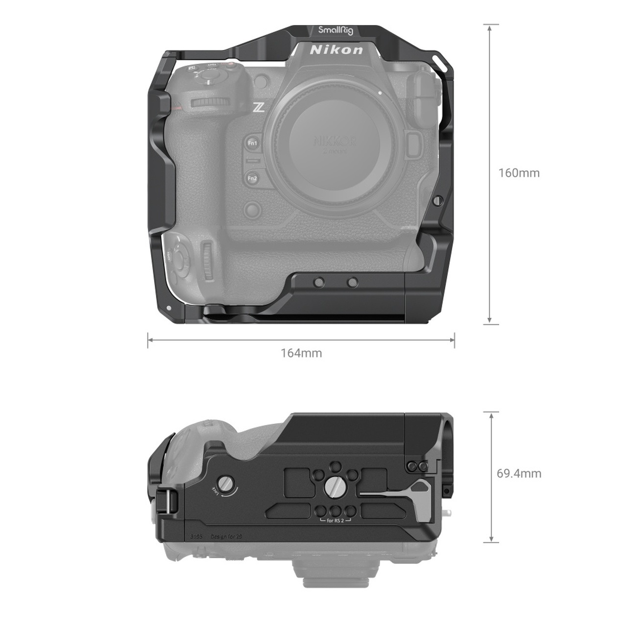 SmallRig 3195 Gabbia per Nikon Z9 - Supporto per Accessori e Protezione - Nero
