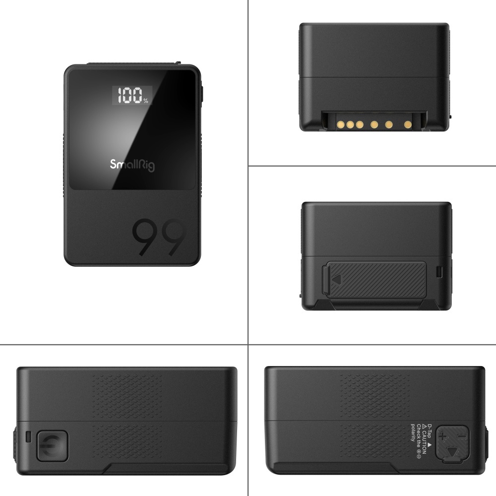 SmallRig VB99 Mini Batteria V-Mount 99Wh Compatta e Leggera con Display OLED e Ricarica Rapida