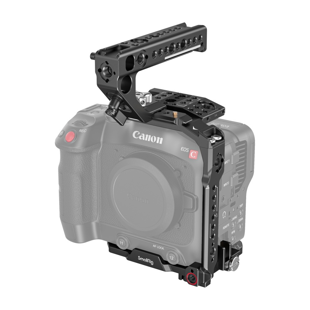 SmallRig 3899 Gabbia per Videocamera in Alluminio Nero per Canon EOS C70 - Kit Maneggevole con Punti di Montaggio