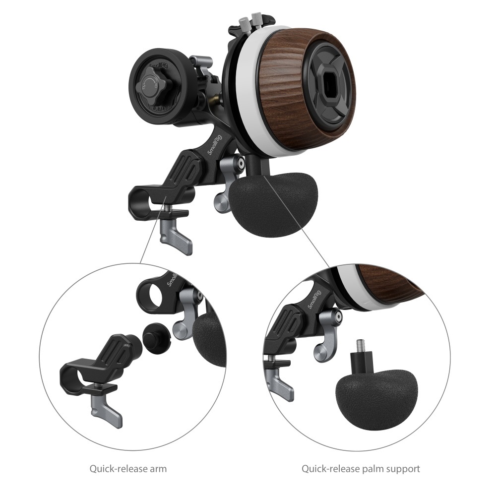SmallRig Modular Follow Focus F60 - Motore di Messa a Fuoco per DSLR e Fotocamere Mirrorless, Design Composito in Alluminio e Legno, Regolazioni Fluide e Precise