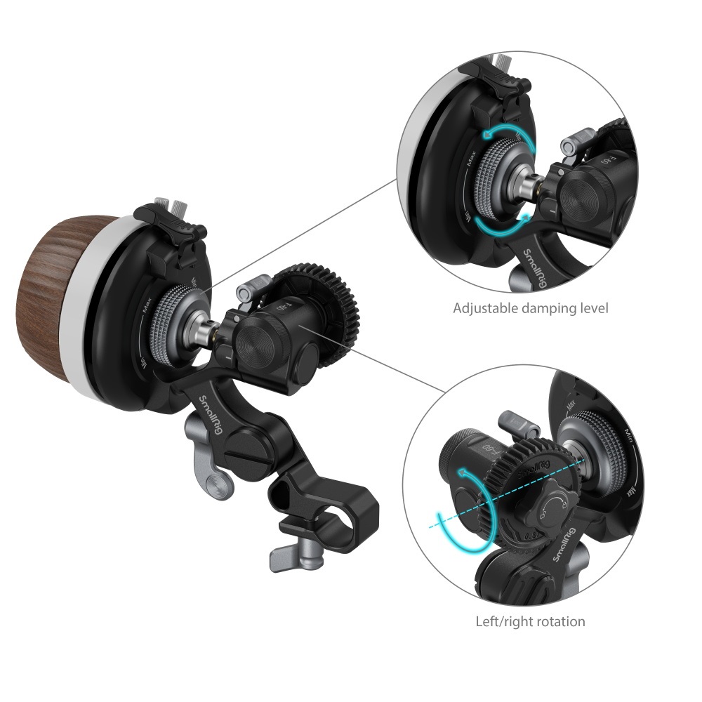 SmallRig Modular Follow Focus F60 - Motore di Messa a Fuoco per DSLR e Fotocamere Mirrorless, Design Composito in Alluminio e Legno, Regolazioni Fluide e Precise