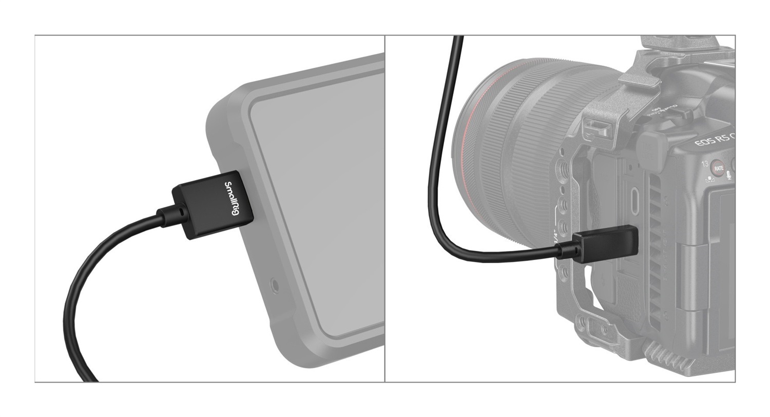 SmallRig Cavo HDMI Ultra Sottile 4K 35cm/55cm - Micro a Full HDMI, 60HZ per Videocamera e Monitor DSLR