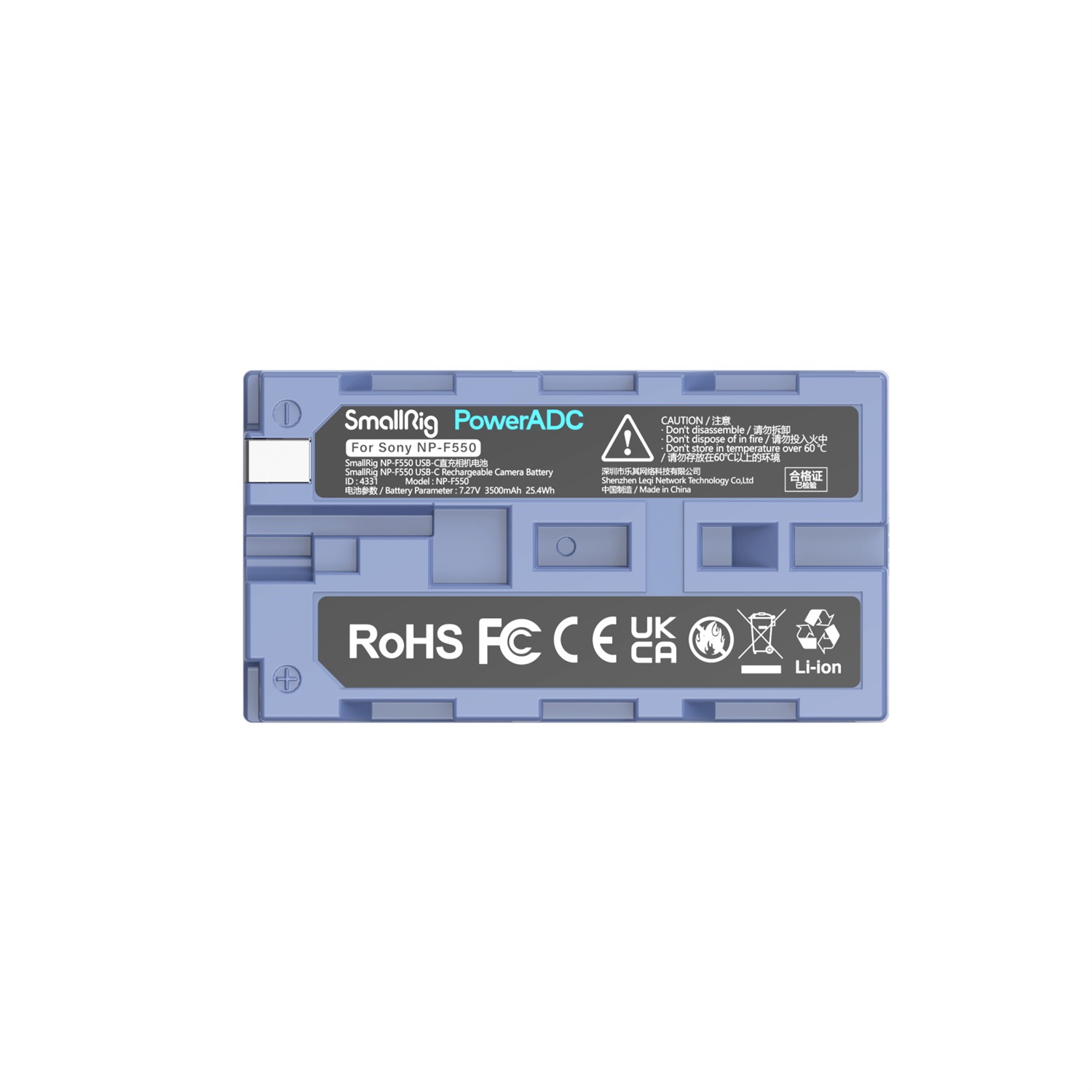 SmallRig Batteria Ricaricabile USB-C NP-F550 3500 mAh per Fotocamere Sony