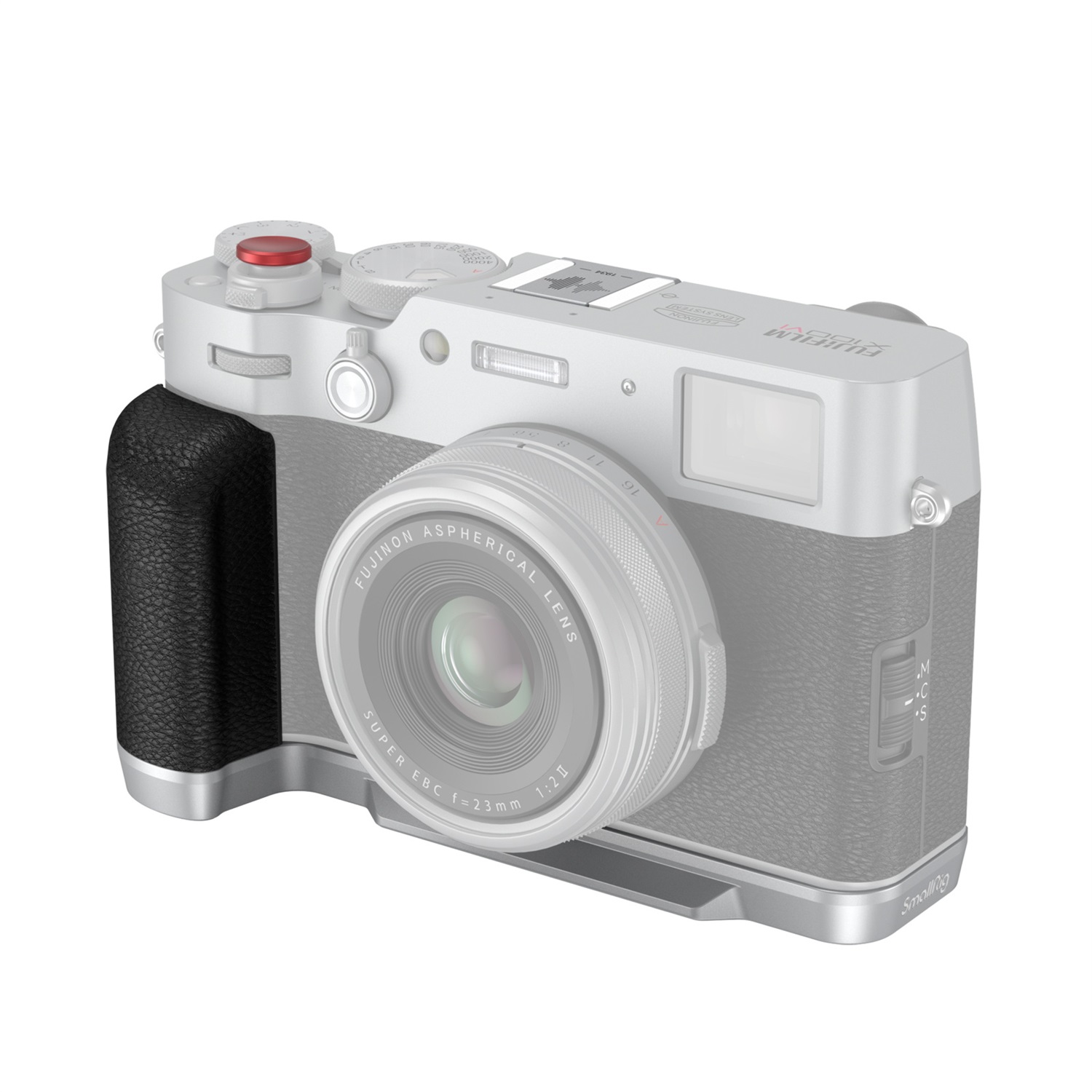 SmallRig 4555 Impugnatura a forma di L per FUJIFILM X100VI/X100V - Argento, con attacco rapido Arca-Swiss e pulsante di rilascio dell'otturatore