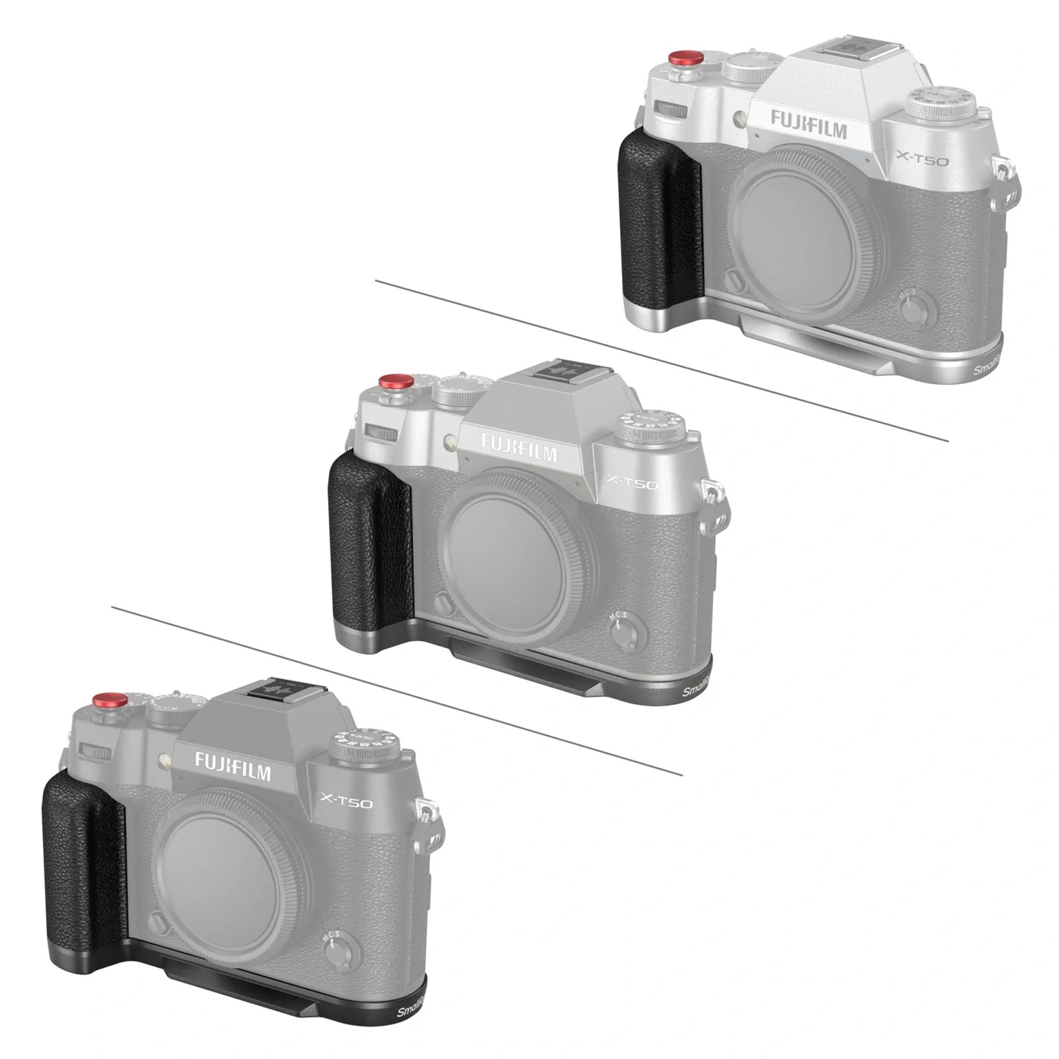 SmallRig Piastra di Montaggio a Forma di L per FUJIFILM X-T50 con Impugnatura Ergonomica in Silicone e Piastra a Sgancio Rapido Arca-Swiss