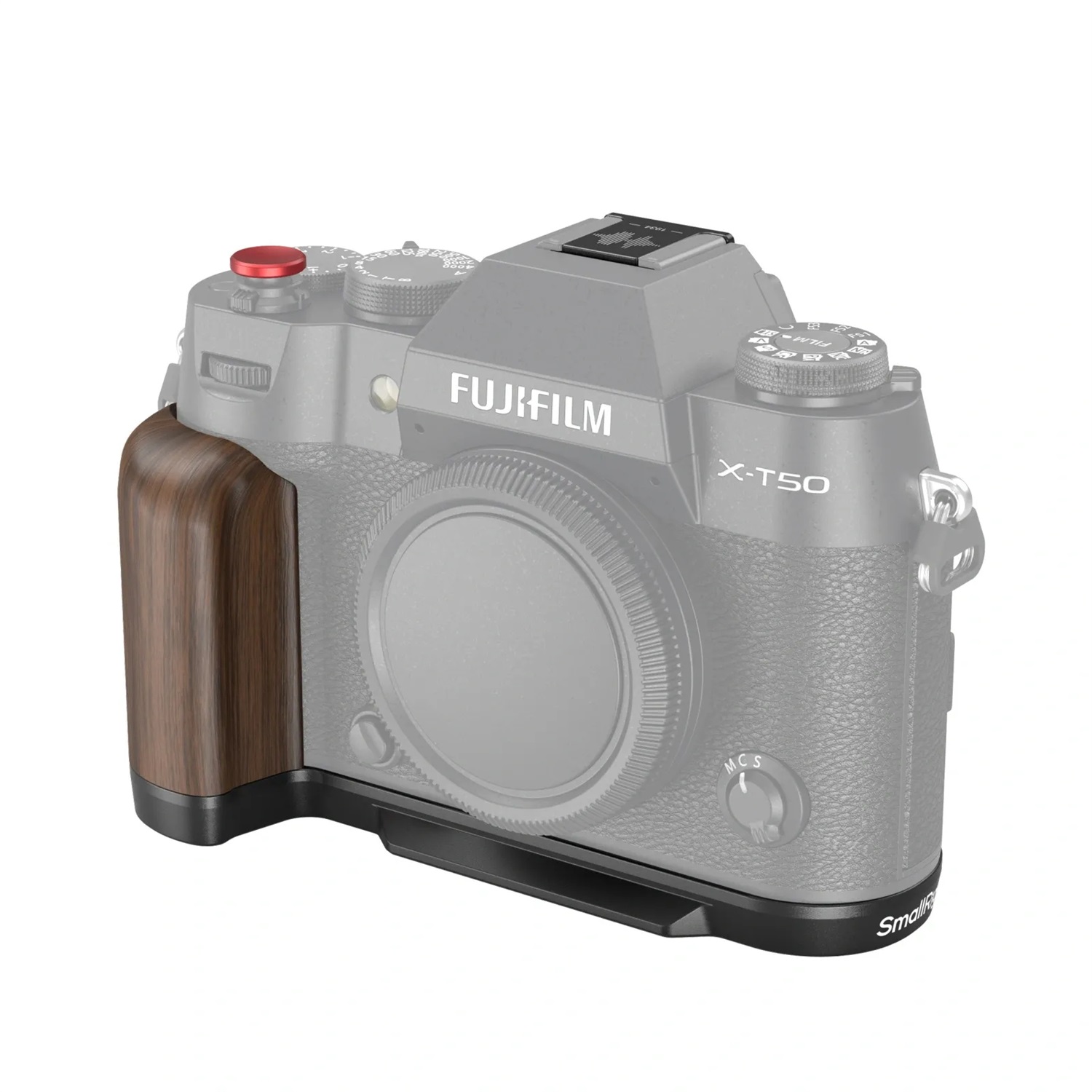 SmallRig Piastra di Montaggio a Forma di L con Manico in Legno per FUJIFILM X-T50 e Piastra a Sgancio Rapido Arca-Swiss