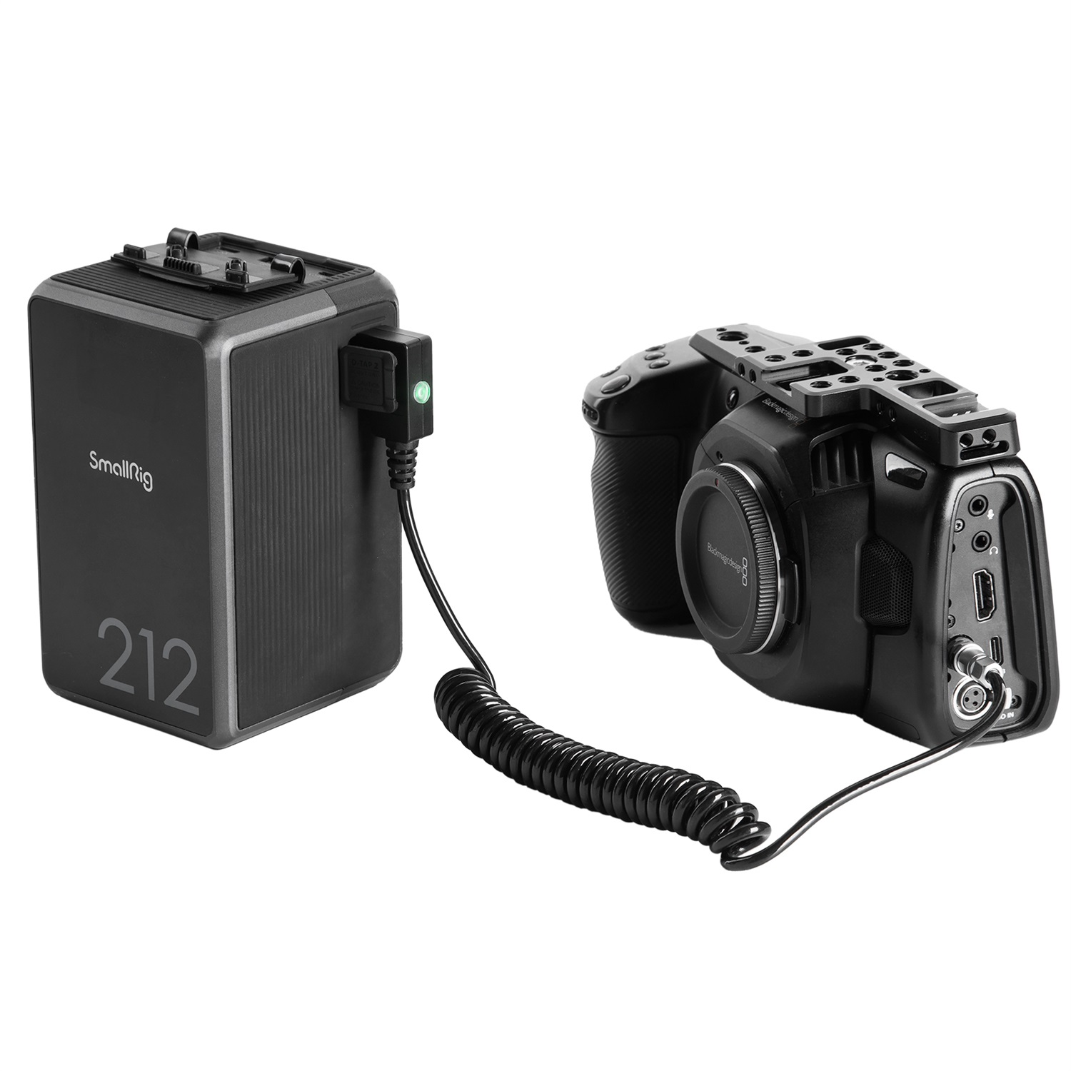 SmallRig Cavo di alimentazione a spirale D-TAP per Blackmagic Pocket Cinema Camera 4K/6K con indicatore luminoso