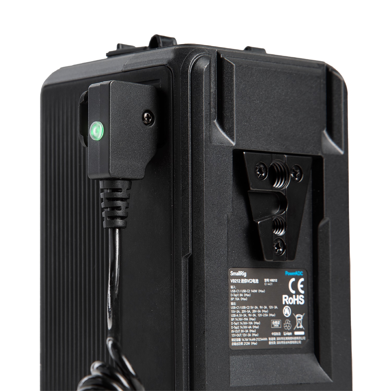 SmallRig Cavo di alimentazione a spirale D-TAP per Blackmagic Pocket Cinema Camera 4K/6K con indicatore luminoso