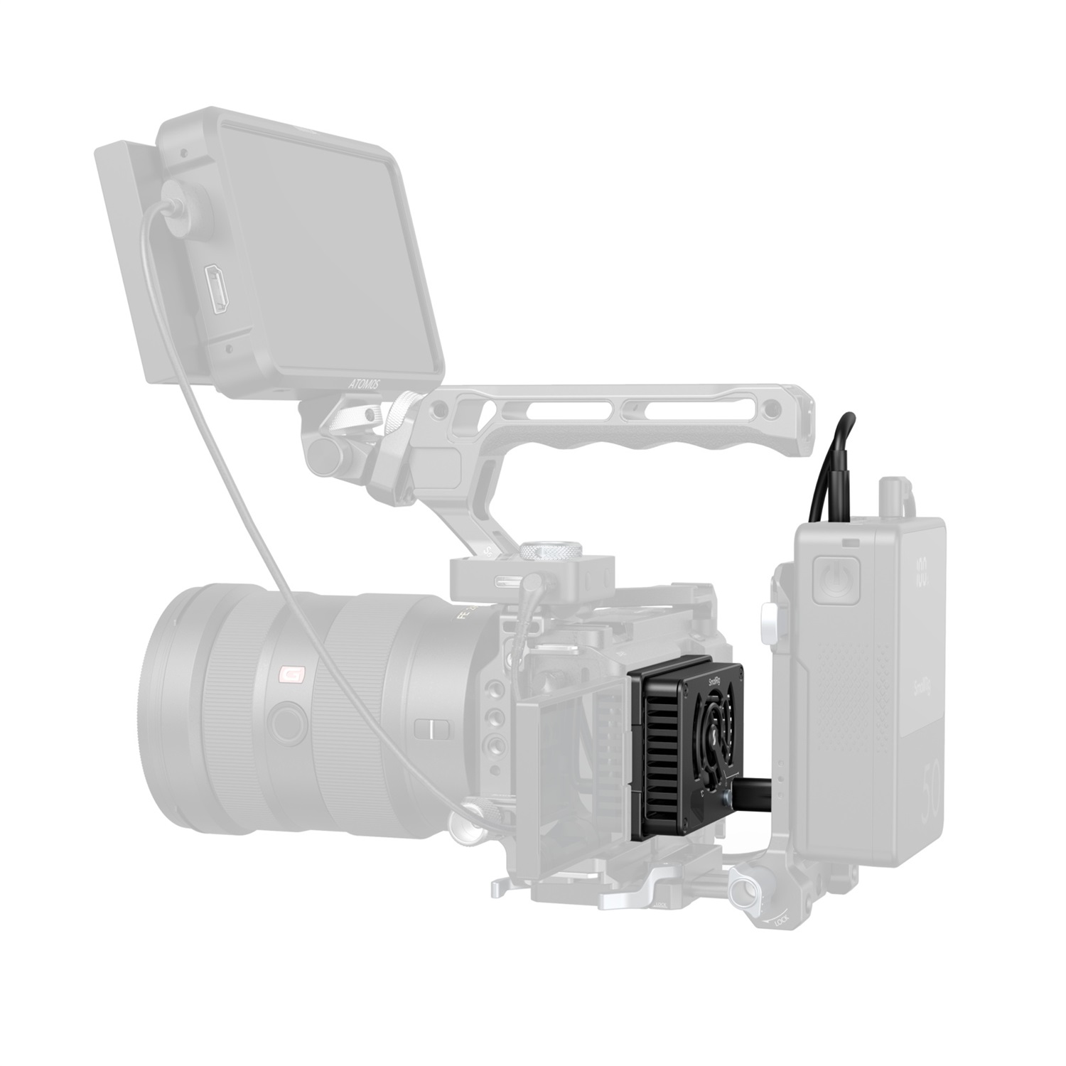SmallRig 4815 Sistema di Raffreddamento Esterno per Fotocamere Sony, Canon e Fujifilm con Ventola a Scatto e Modulo di Raffreddamento TEC