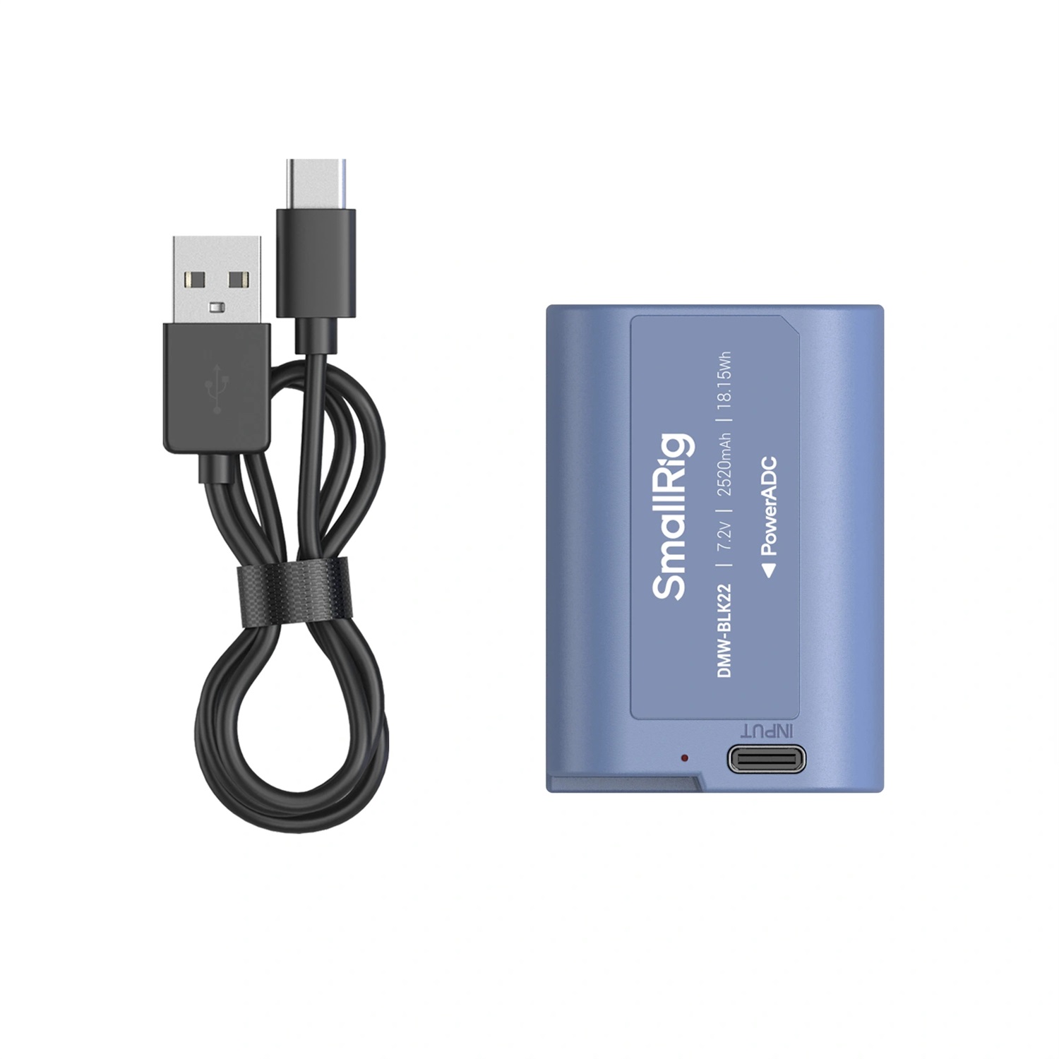 SmallRig DMW-BLK22 Batteria Ricaricabile USB-C 2520 mAh per Fotocamera Panasonic LUMIX - Colore Blu