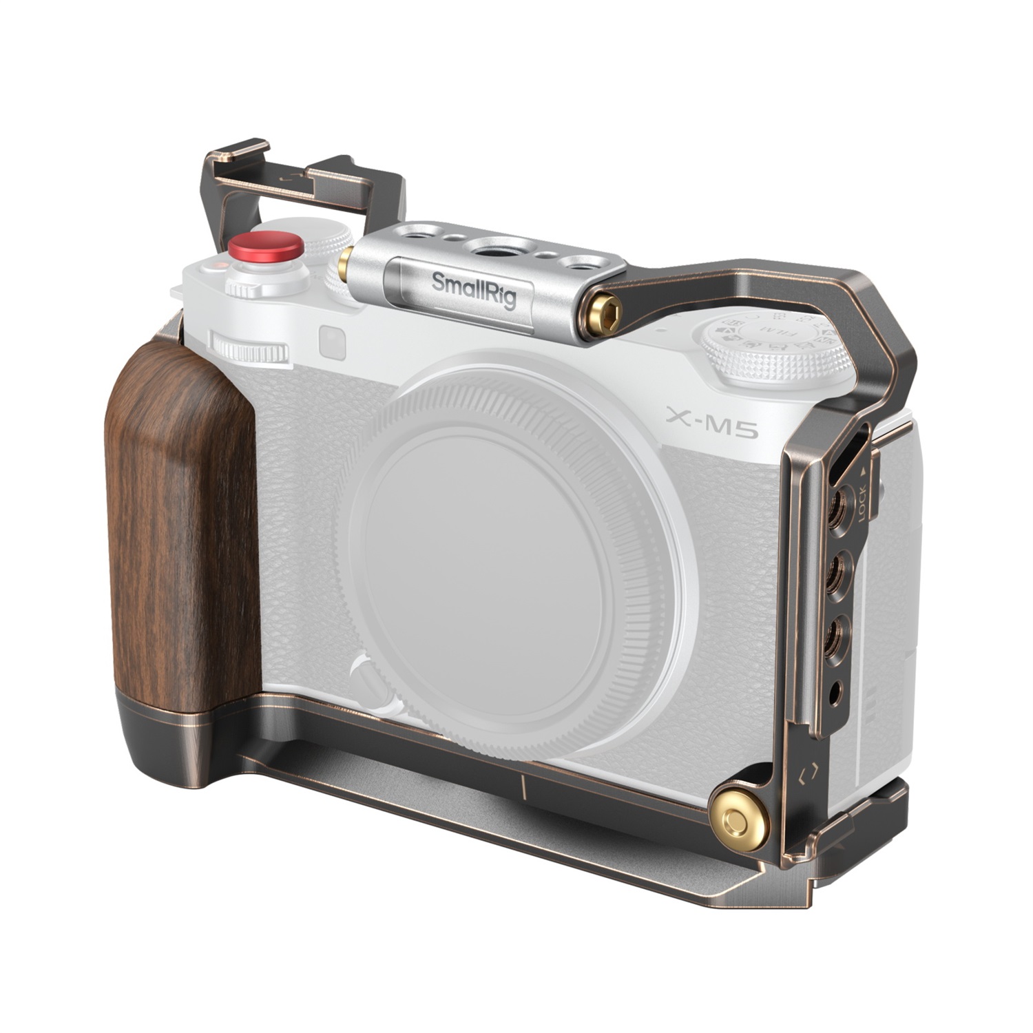 SmallRig Gabbia Retro per Fujifilm X-M5 con Impugnatura in Legno e Funzionalità Avanzate
