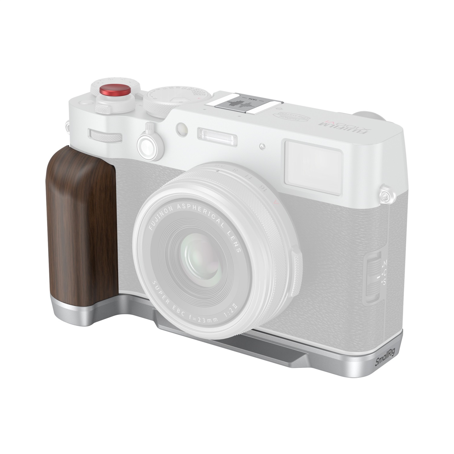 SmallRig 4804 Impugnatura a L in legno per Fujifilm X100VI/X100V - Argento, Ergonomica e Elegante