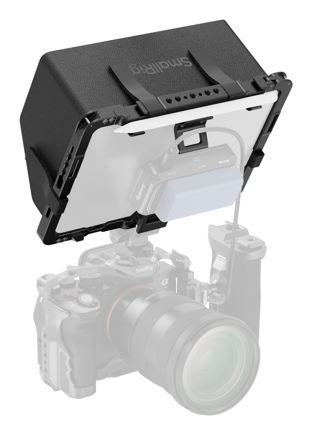 SmallRig Gabbia per iPad mini 6 / A17 Pro con cappuccio parasole staccabile e compatibilità maniglie a sgancio rapido