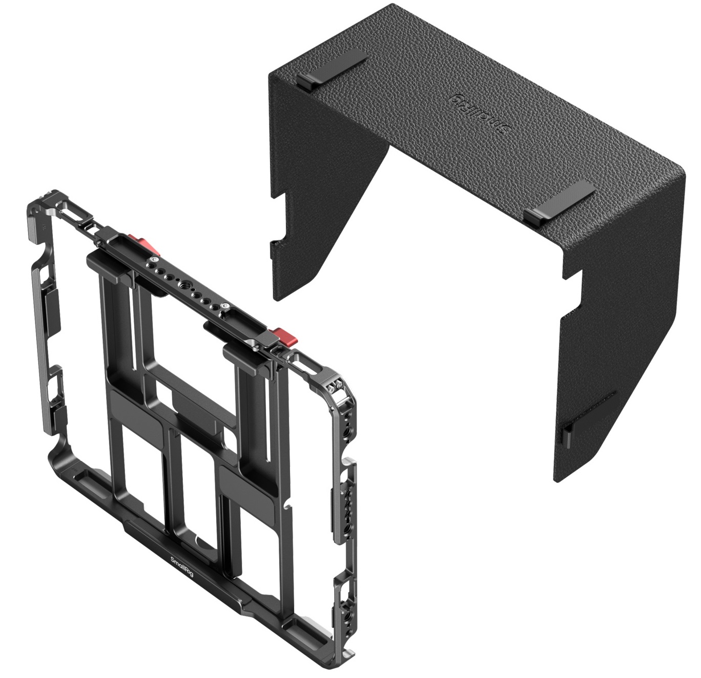 SmallRig MD5059 Gabbia Universale per iPad con Cappuccio Parasole e Fori di Posizionamento