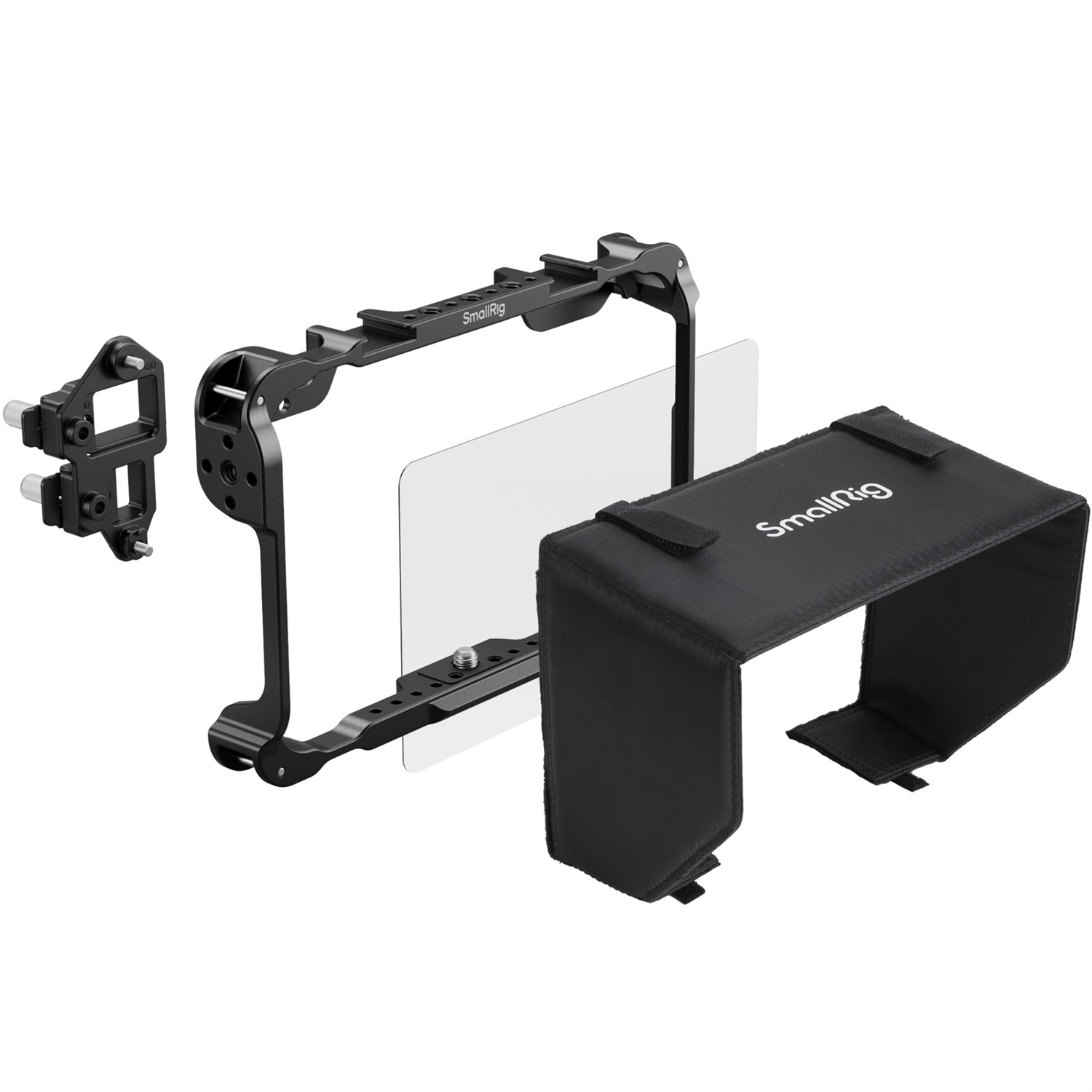SmallRig Gabbia per Monitor Atomos Shinobi II con Parasole, Morsetto USB e Protezione Schermo