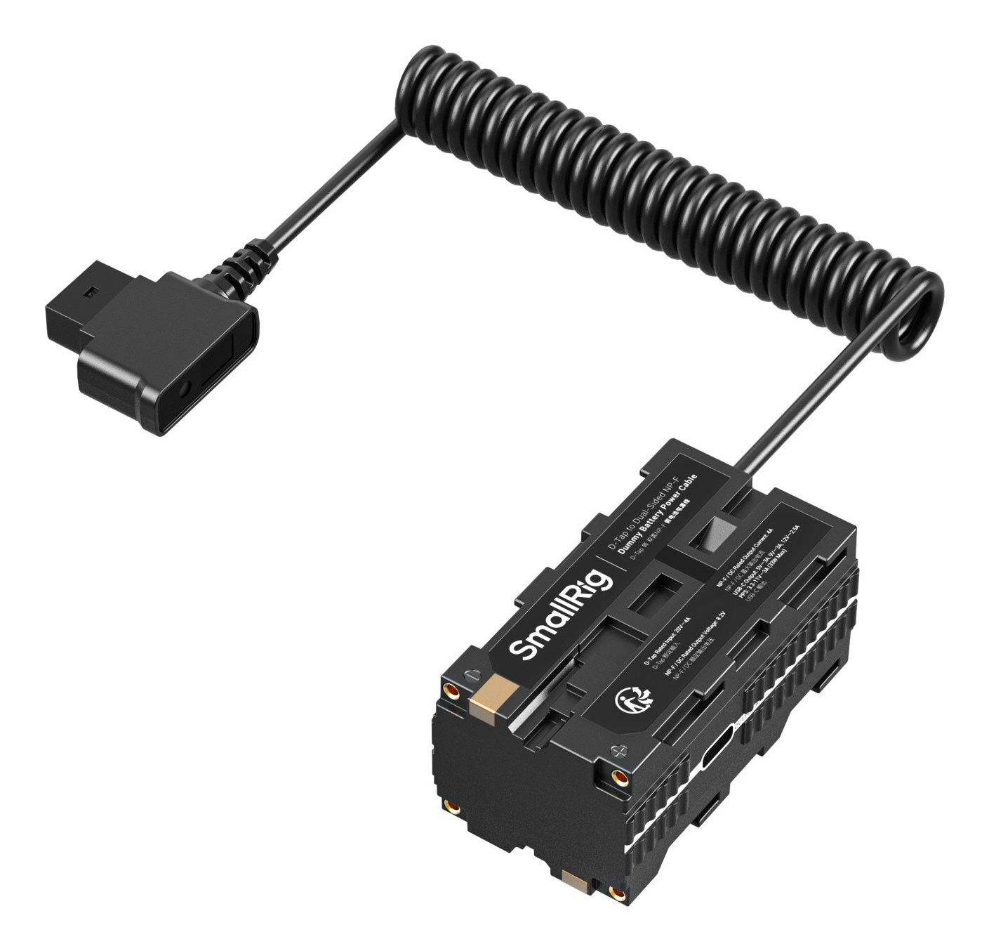 SmallRig 4884 Cavo di alimentazione D-Tap a doppia faccia per batterie NP-F con uscita USB-C e display LED