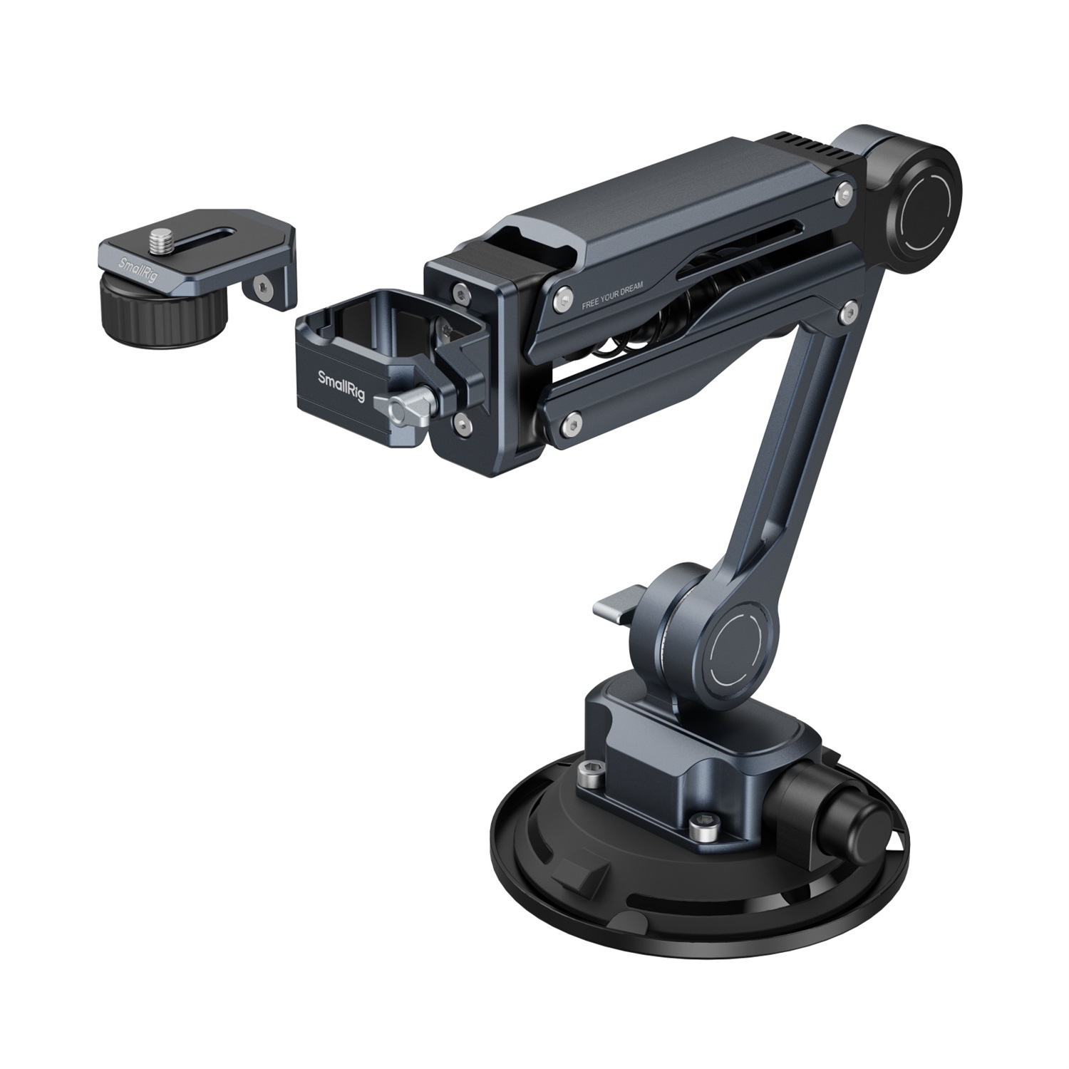 SmallRig 5123 Mini Braccio Ammortizzatore con Ventosa da 10,2 cm per DJI Osmo Pocket 3 / GoPro HERO13 / Insta360 X4 - Doppio Sistema Anti-Vibrazioni