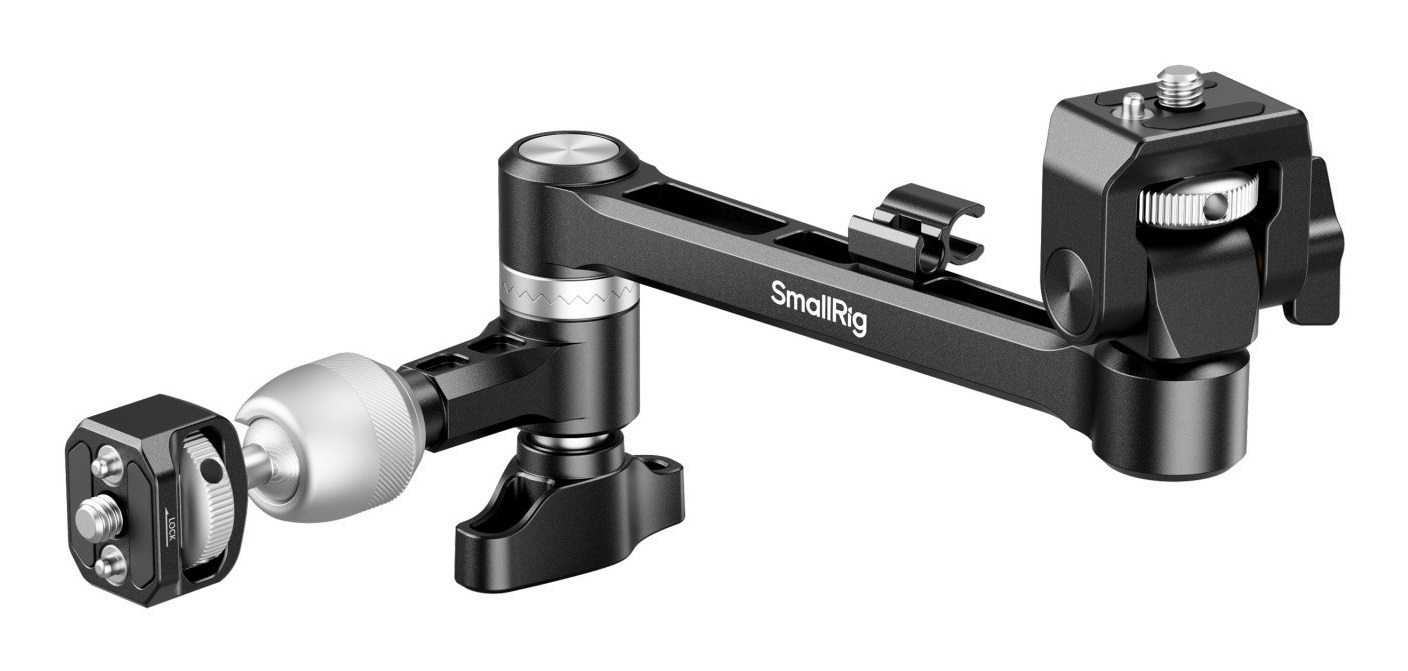 SmallRig 5141 Supporto per Braccio Magico con Viti da 1/4-20 e Perni Retrattili per Riprese a Spalla