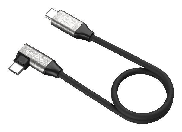 SmallRig Cavo Dati USB-C 5075 da Dritto a Angolato 35 cm - 40 Gbps, 240W, Supporto 8K