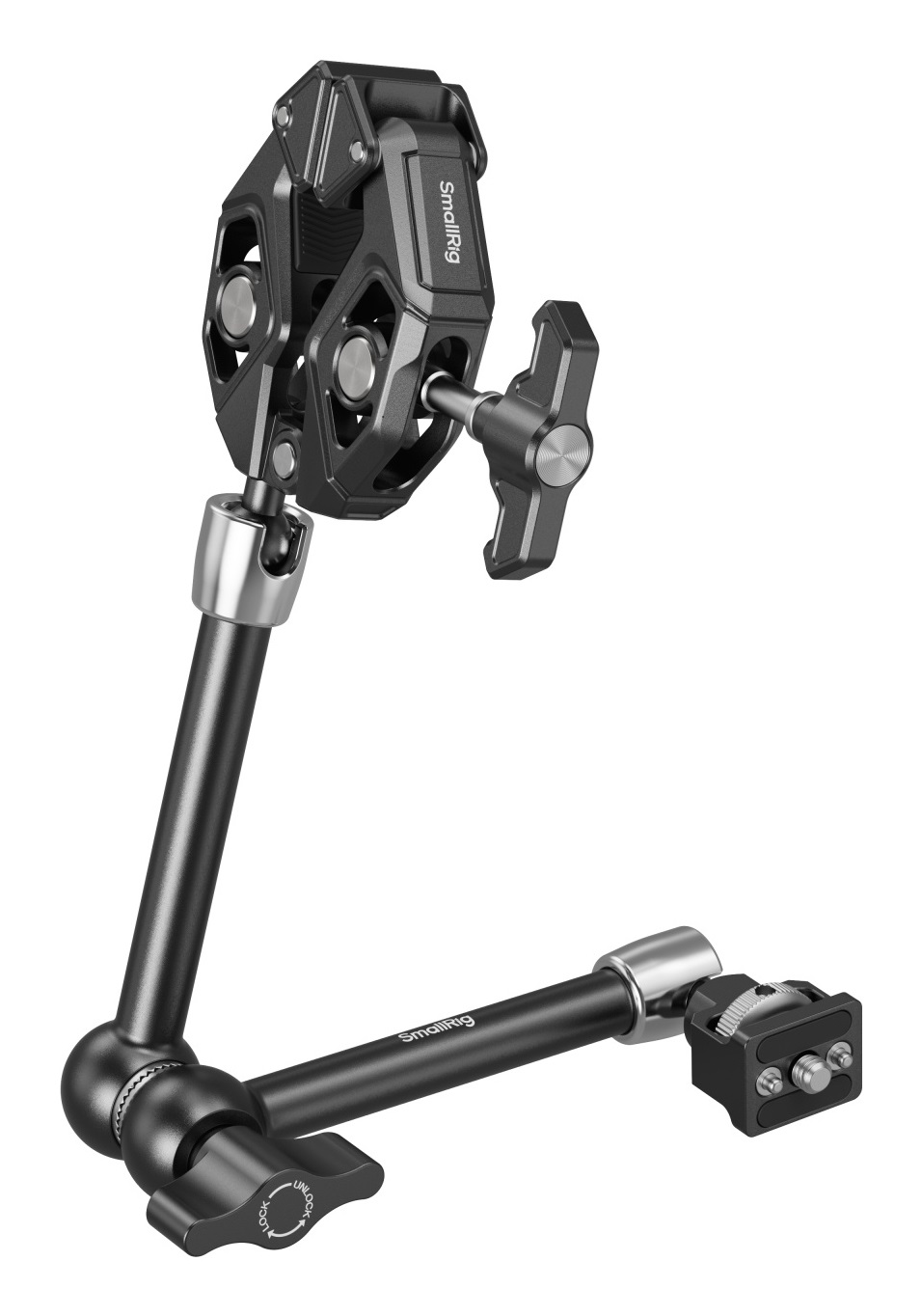 SmallRig 5312 Braccio Magico con Morsetto a Forma di Granchio, Vite 1/4-20 e Testa a Sfera per Regolazioni a 360°