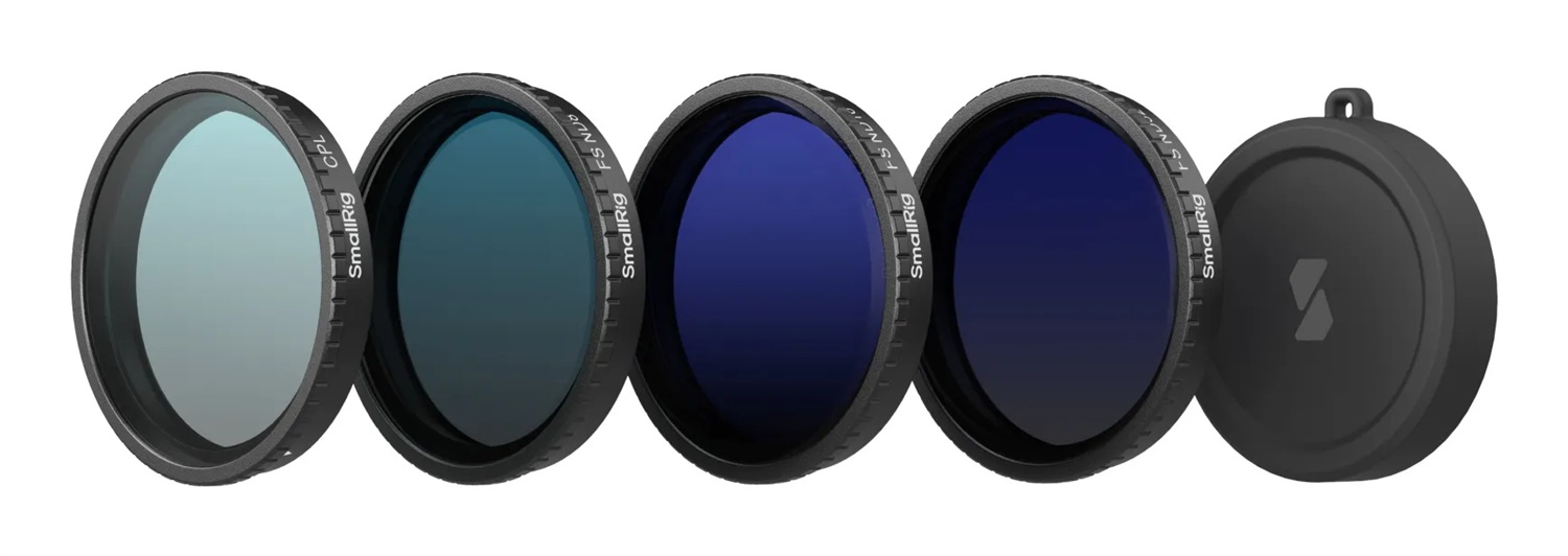 SmallRig Kit di filtri ND per DJI Osmo Action 5 Pro / 4 - Include filtri ND8/16/32 e filtro CPL con copriobiettivo in silicone