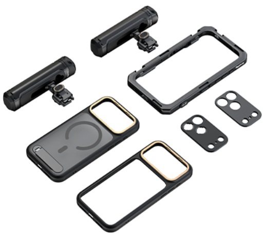 SmallRig Kit portatile doppio mobile 5540 per iPhone 17 Pro/Pro Max con impugnatura wireless girevole per video e streaming