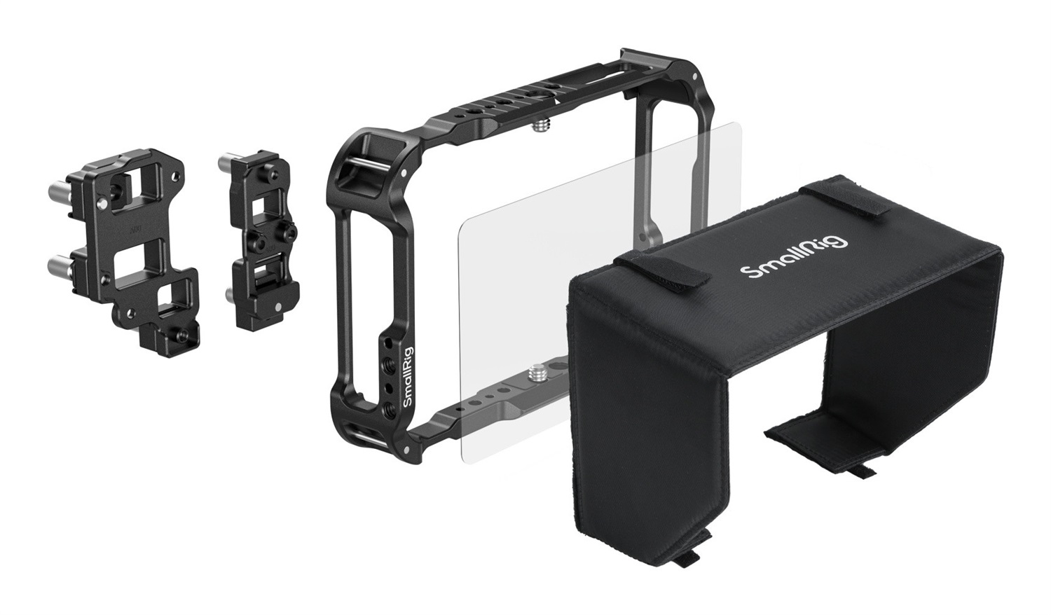 SmallRig 5708 Kit Gabbia per Monitor con Morsetto, Protezione Schermo e Guida NATO per Atomos Ninja TX e TX GO
