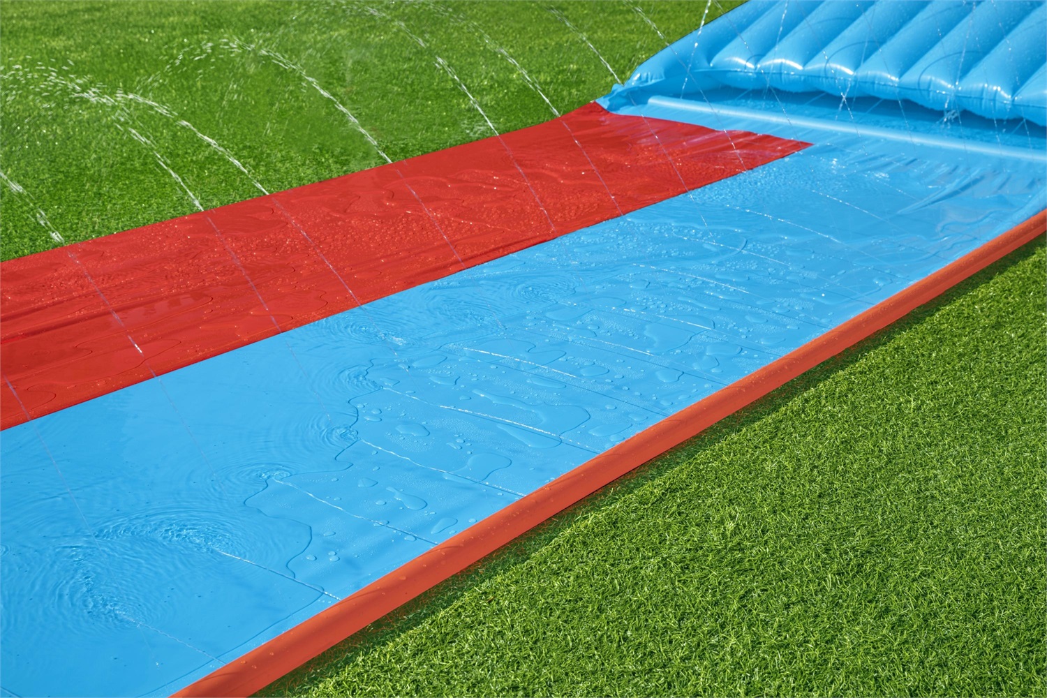 Bestway H2OGO! Scivolo Doppio Tsunami Splash Ramp 4,88m - Acquascivolo da Giardino Multicolore con Spruzzatori Integrati per Bambini dai 3 Anni
