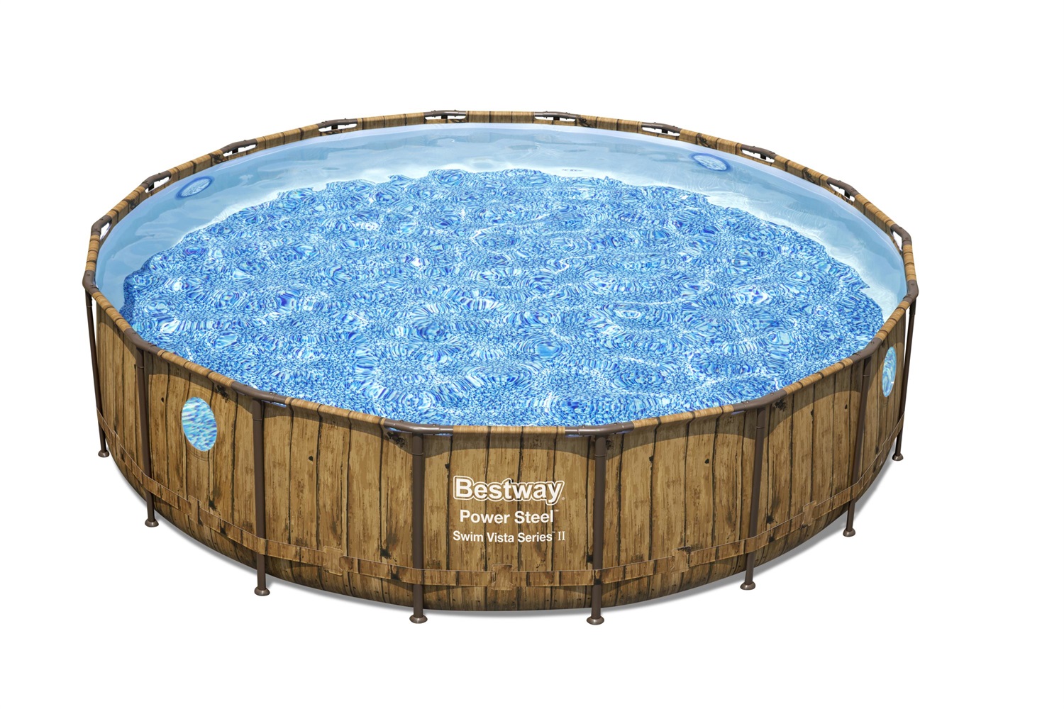 Bestway Power Steel Swim Vista Series II Piscina Fuori Terra Rotonda 549x122 cm con Oblò e Pompa di Filtraggio
