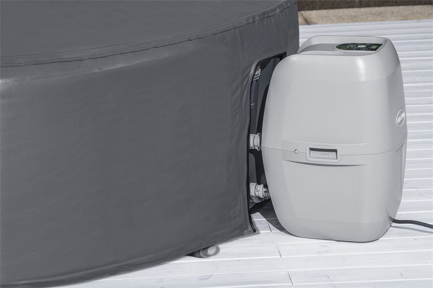 Bestway 60317 Lay-Z-Spa Copertura Termica Rotonda 180x66 cm - Impermeabile, Compatibile con Idromassaggi, Apertura con Cerniera, Doppio Strato EnergySense
