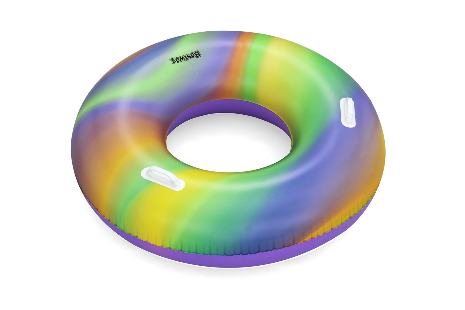 Bestway Ciambella Gonfiabile Fashion Rainbow 119 cm con Maniglie Ultraresistenti - Per ragazzi dai 12 anni in su
