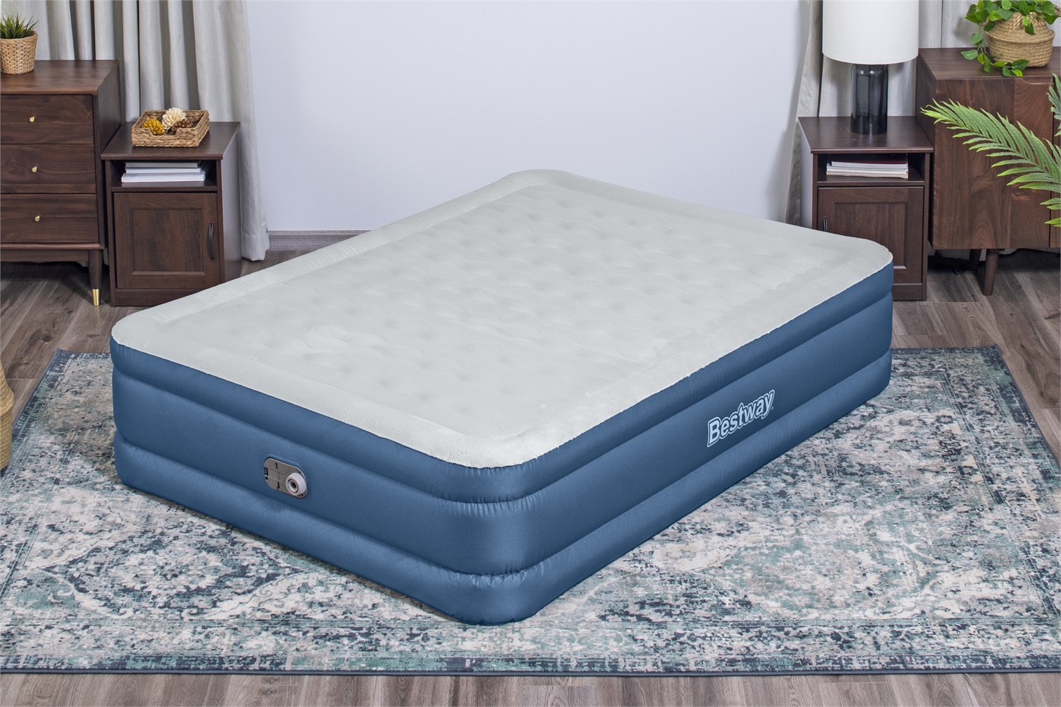 Bestway 69075 Materasso Gonfiabile Matrimoniale 203x152x46 cm con Snugable Top e Pompa Incorporata