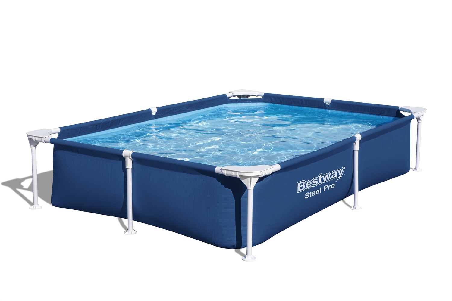 Bestway Steel Pro 56401 - Piscina Fuori Terra Rettangolare 221x150x43 cm Blu - Capacità 1200 L