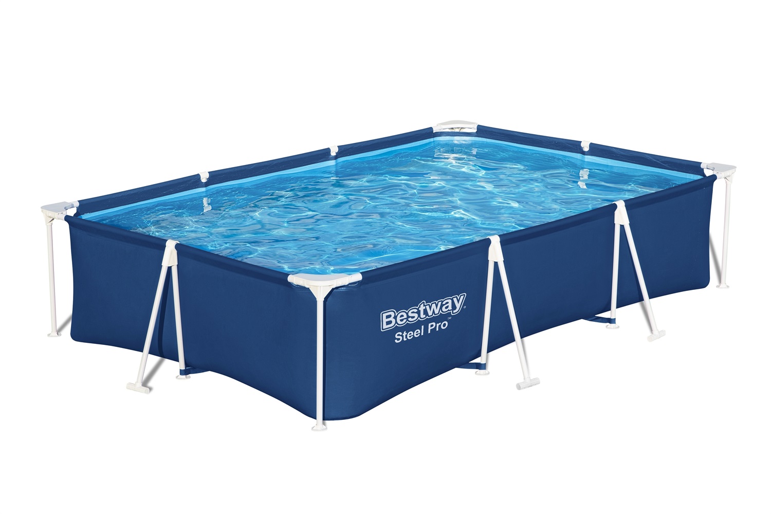 Bestway Steel Pro Piscina Fuori Terra Rettangolare 300 x 201 x 66 cm Blu - Capacità 3300 L, Facile Montaggio