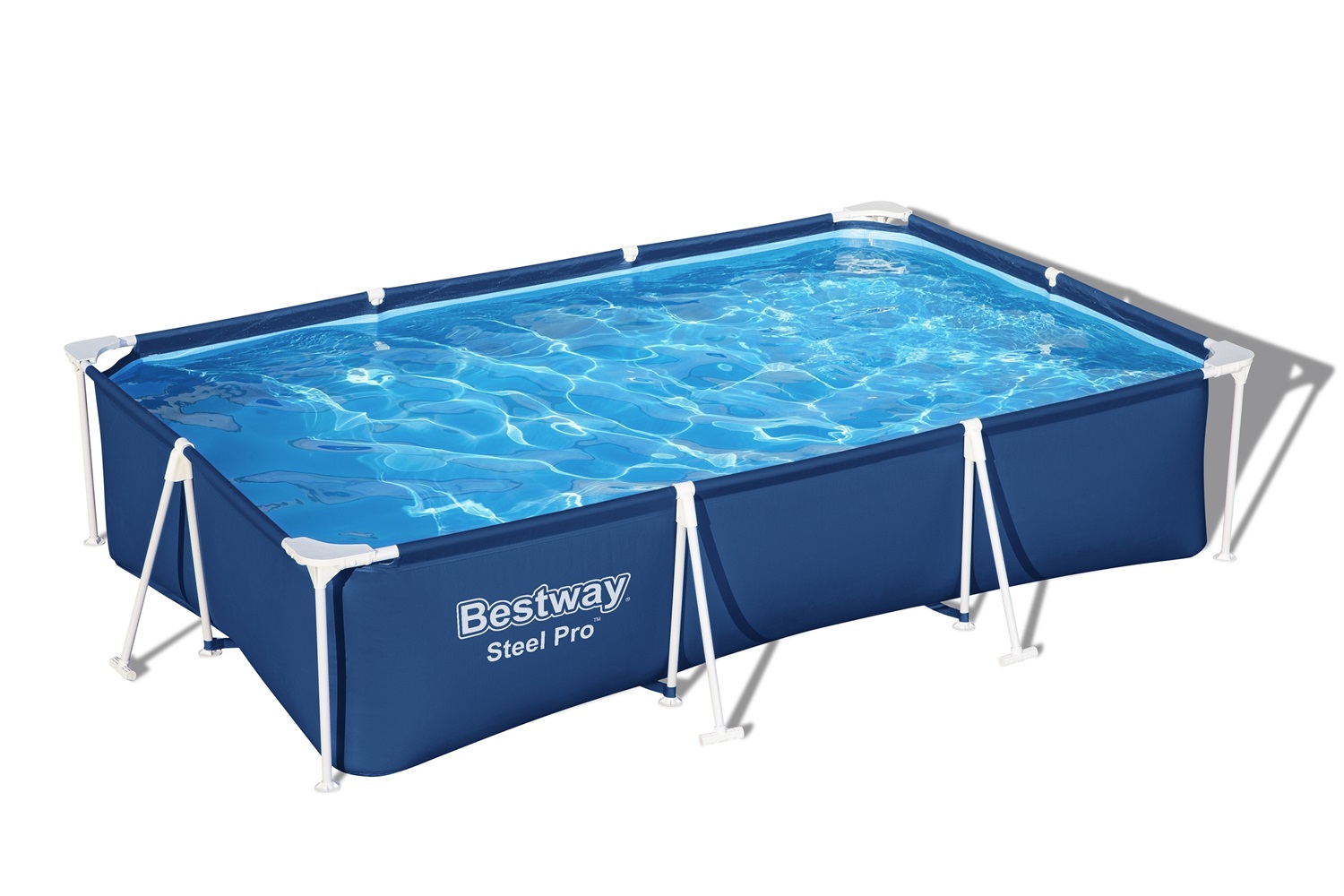 Bestway Steel Pro Piscina Fuori Terra Rettangolare 300 x 201 x 66 cm Blu - Capacità 3300 L, Facile Montaggio