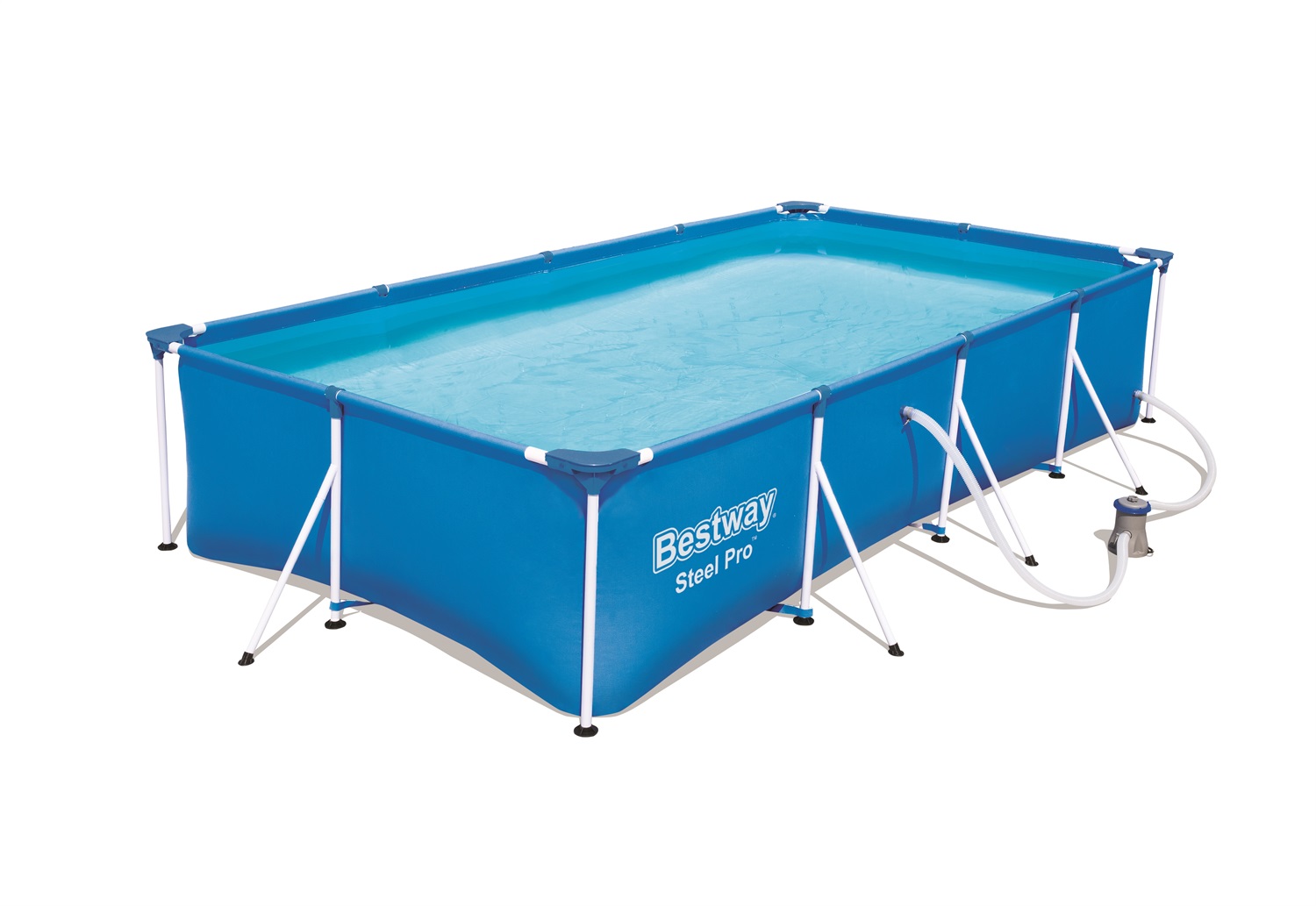 Bestway Piscina Fuori Terra Steel Pro Rettangolare 400x211x81 cm con Pompa Filtro 1249 L/h e Capacità di 5700 Litri